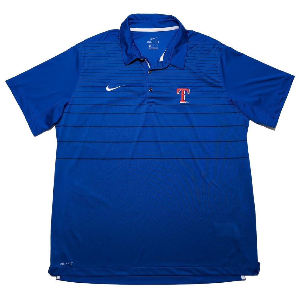NIKE Texas Rangers MLB Short Sleeve Polo Shirt Blue XL